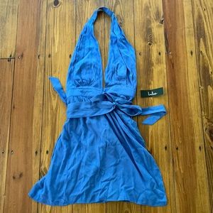 Lulus positively perfect periwinkle wrap dress